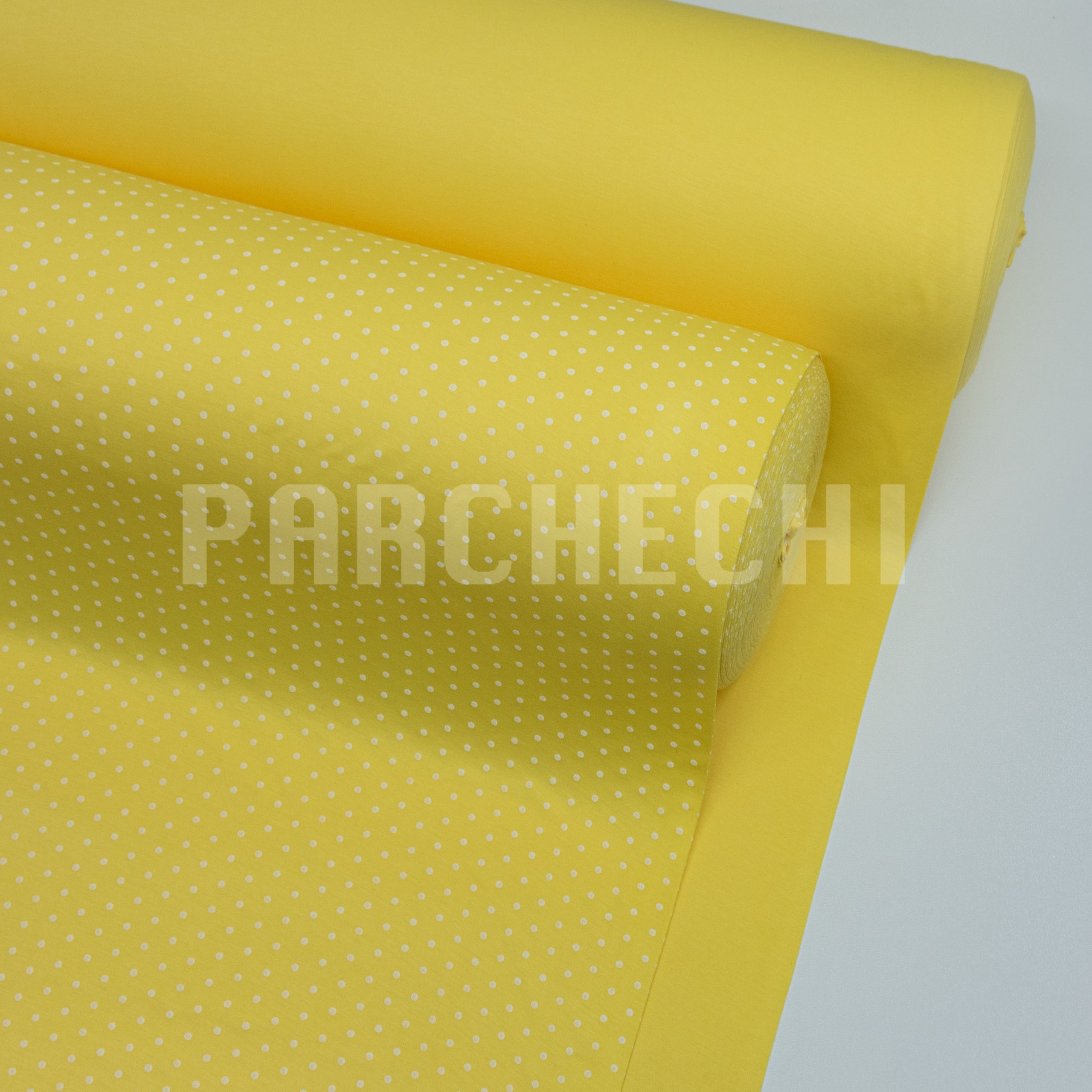 زرد 683 خال چهارمیل پارچه تریکو طرح خال چهارمیل